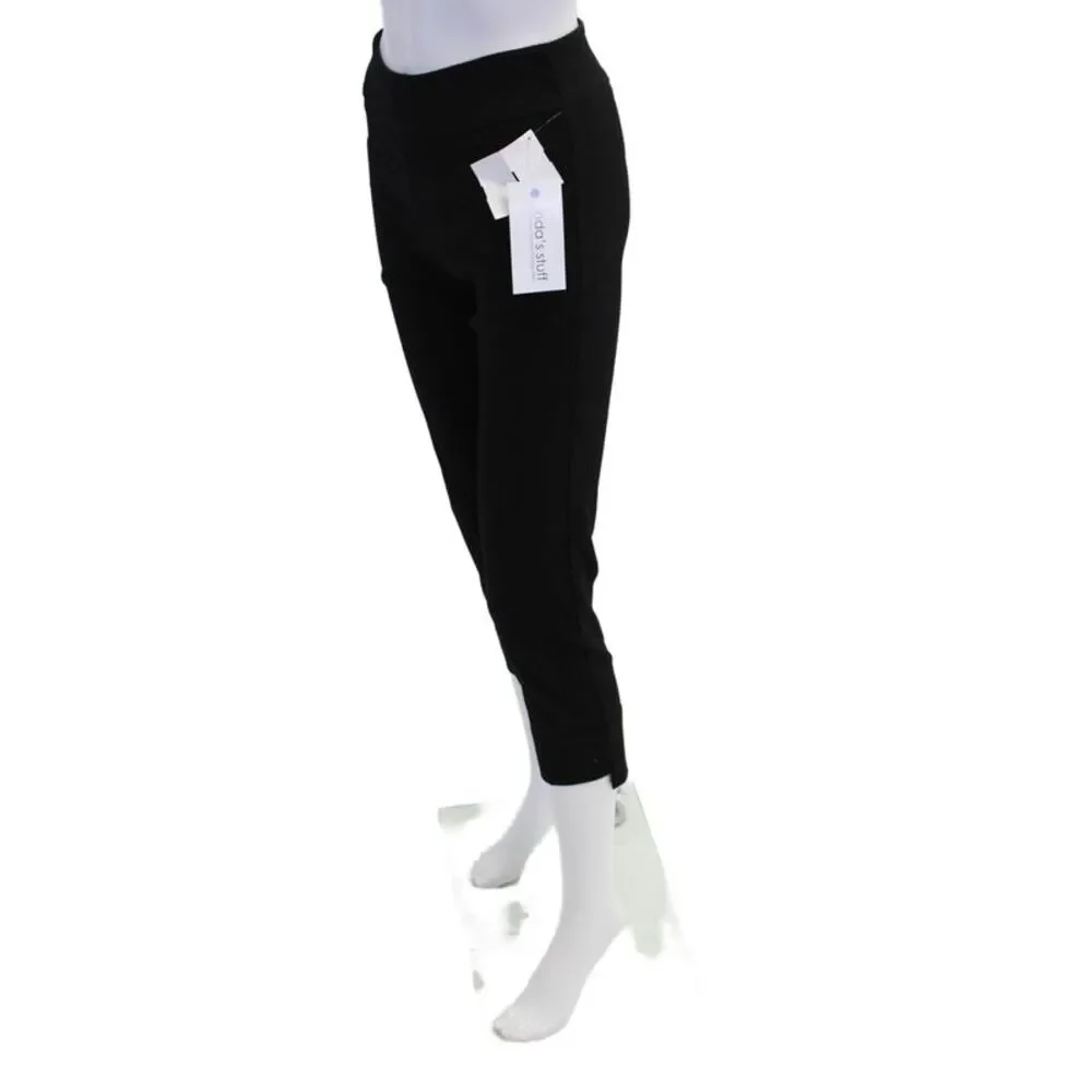 Estelle & Finn Womens Elastic Waistband Knit Straight Leg Pants Black Size 0